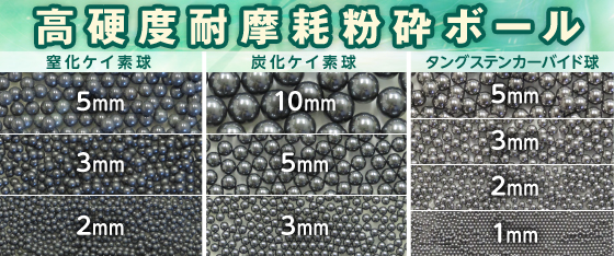 高硬度耐摩耗粉砕ボール